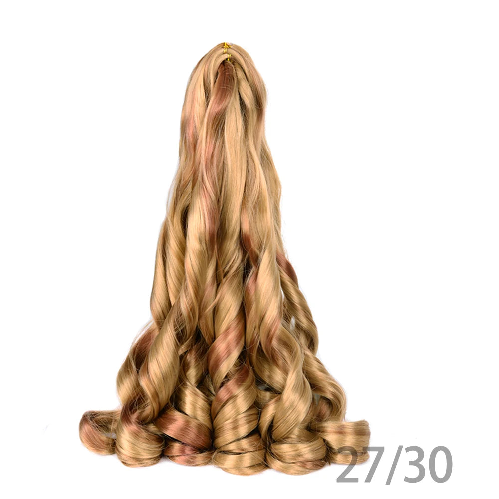 French Curly Braiding Hair Wigs Pre Stretched Bouncy Braiding Wig Hair Easy Braid Curl Braids, Lightweight Synthetic Wavy Hair Accessories and Extensions for Women