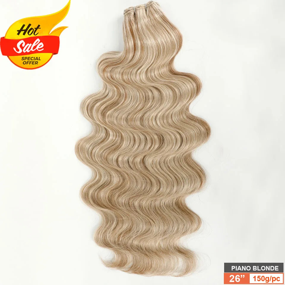 30Inches 200Grams Wig Magicae Rainbow Brown Brazilian Body Wave Bundles Colored Blond 27/613 Natural High Temperature Synthetic Hair Style Wigs