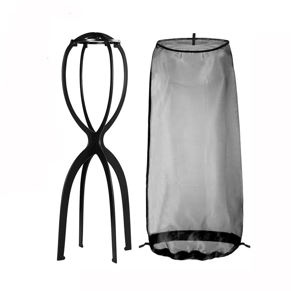 Wig Stand for All Wigs And Hair Wigs Storage Bags Adjustable Wig Bag with Drawstring Portable Travel Organizer for keep from Dirt Dust