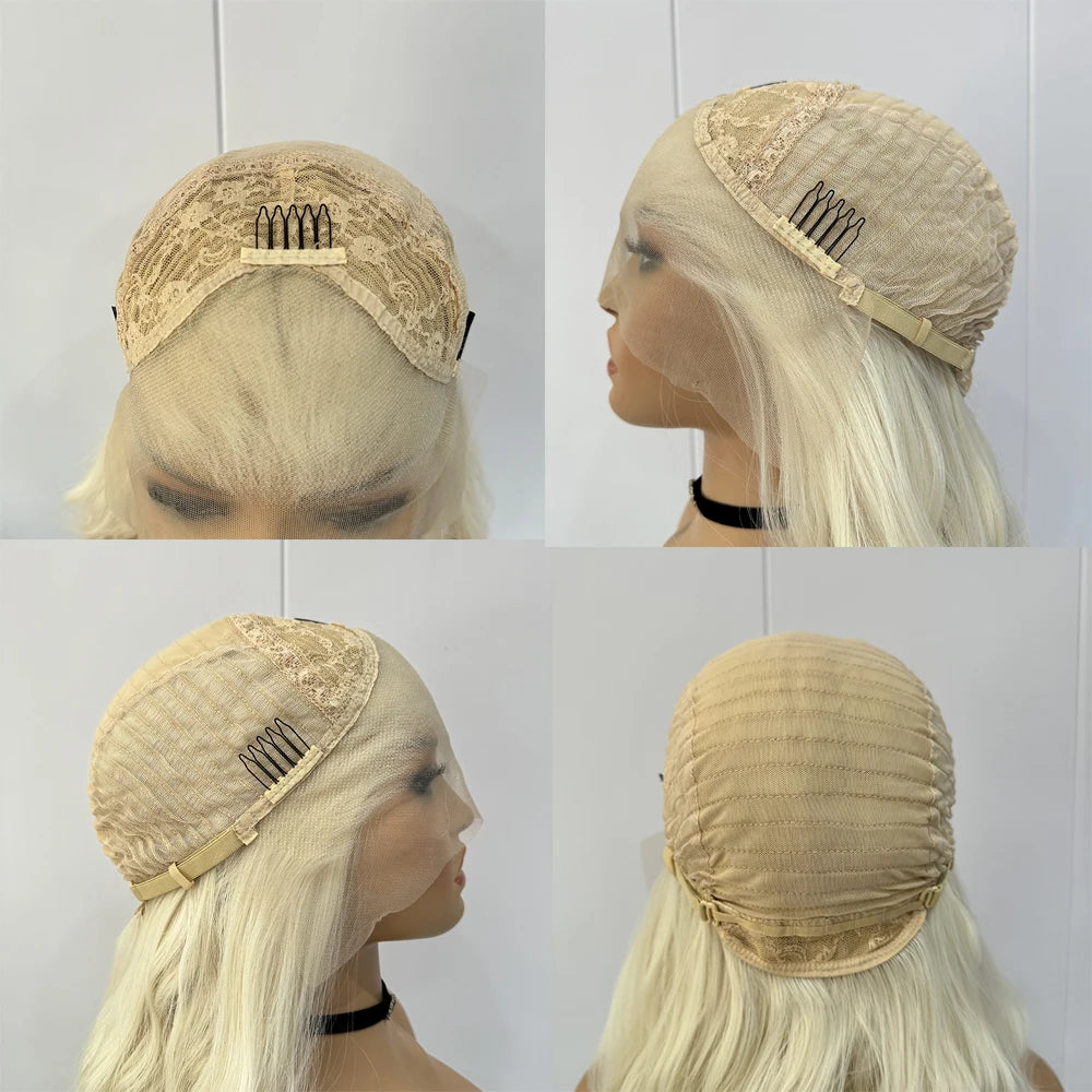 Ginger Yellow Wig Synthetic Lace Front Hair Wigs Straight Lace Wigs For Women Glueless Ready to Wear Synthetic Hair Lace Cosplay Wig