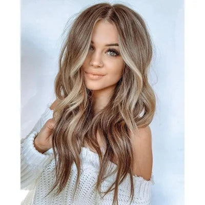 SuQ Synthetic Wig Women's  Copper Red Hair Wigs Synthetic Natural Cosplay Party Long Wave Middle Part Heat Resistant Daily Use Women