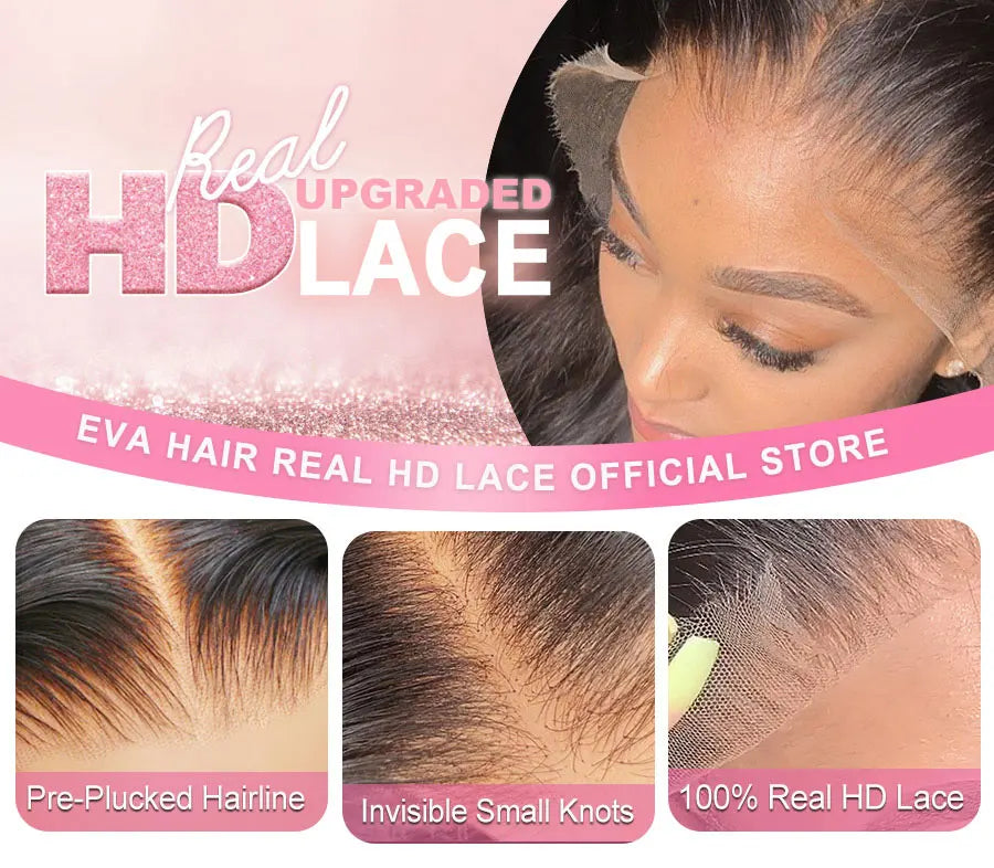 Skinlike HD Lace Frontal 13X4 13X6 Human Hair Wigs Closures Pre Plucked Invisible HD Lace Free Part 7x7 6x6 5x5 HD Lace Closure Only Wig