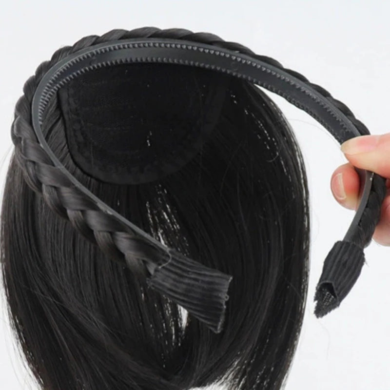 Wig Bangs Headband Synthetic Bangs Hair Extension and Accessories Fake Fringe Natural Hair Clip on Hairpieces for Women Invisible Natural Hair Wigs Clip