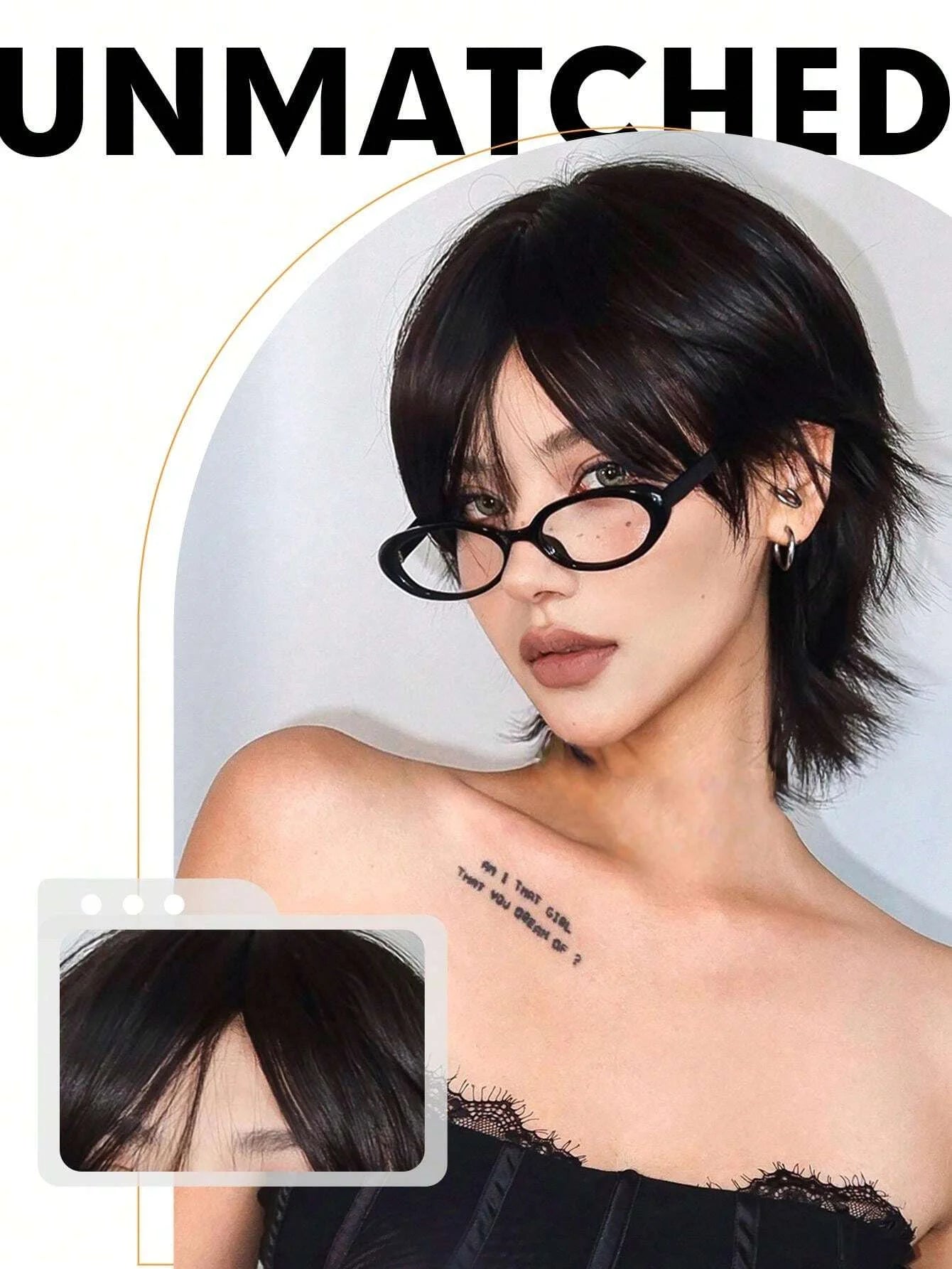 12 inch short salmon head wig with bangs, women's short straight black synthetic wigs, party daily use elf cut short wigs for Women of Wigs Extension and Accessories