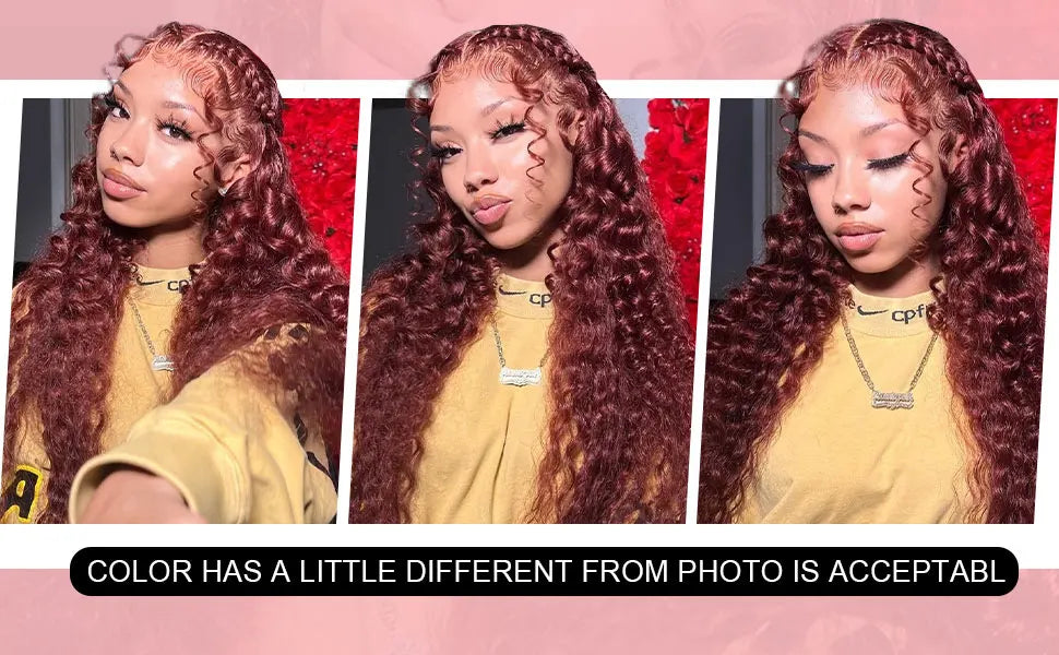 30 Inch Burgundy 99 Deep Wave Frontal Wig Colored Curly Human Hair Wigs 250% Density 13x4 13x6 HD Lace Frontal Human Hair Style Wigs